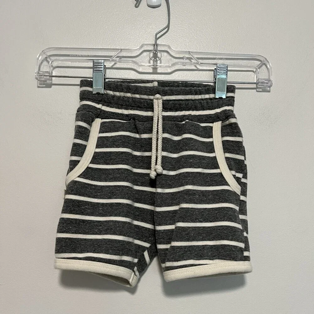 Childhoods French Terry Retro Short‎ in Iron Gray Stripe Size 4T Made in USA